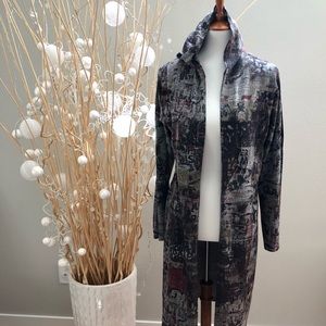 Inoah Polyesters Spandex Hooded Cardigan Sz M